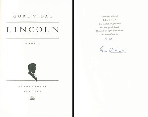 Gore Vidal Book - Lincoln - SOLD